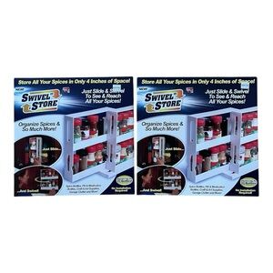 Swivel Store Spice Organizer New In Box - Lot of 2 Multi Use Storage Racks
